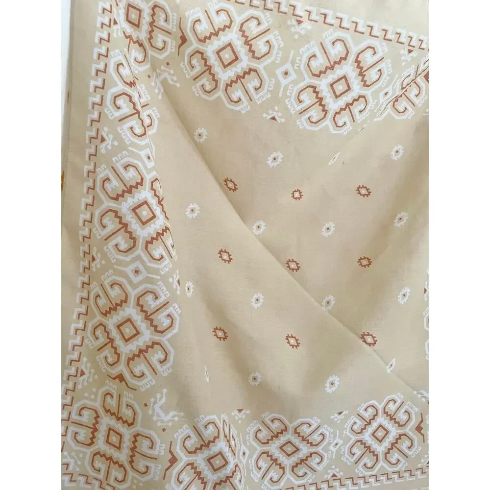 Vintage USA Made Southwestern Geometric Bandana Scarf 21”